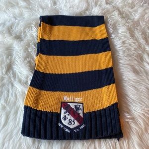 Tommy Hilfiger New York Chunky Knitted Long Scarf Crest Yellow Navy